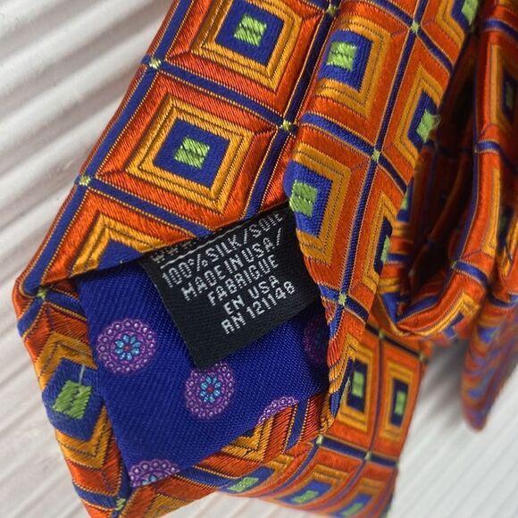 Ted Baker London Vibrant Print Men’s Silk Tie - Picture 5 of 5